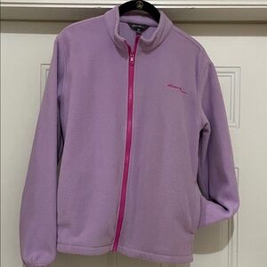 Eddie Bauer Kids Lavender Fleece Jacket with Pink Zipper…Kids XL (16)